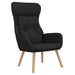 Relaxstoel met voetenbank stof zwart