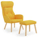 Relaxstoel met voetenbank stof mosterdgeel