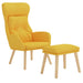Relaxstoel met voetenbank stof mosterdgeel