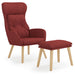 Relaxstoel met voetenbank stof wijnrood
