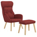 Relaxstoel met voetenbank stof wijnrood