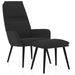 Relaxstoel met voetenbank stof zwart