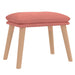 Relaxstoel met voetenbank fluweel roze