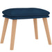 Relaxstoel met voetenbank fluweel blauw