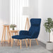 Relaxstoel met voetenbank fluweel blauw