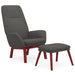 Relaxstoel met voetenbank stof donkergrijs