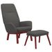 Relaxstoel met voetenbank stof donkergrijs