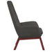 Relaxstoel met voetenbank stof donkergrijs
