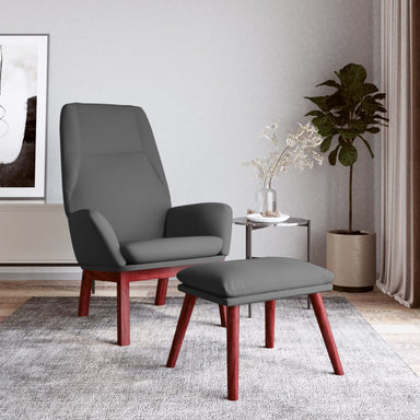 Relaxstoel met voetenbank stof donkergrijs