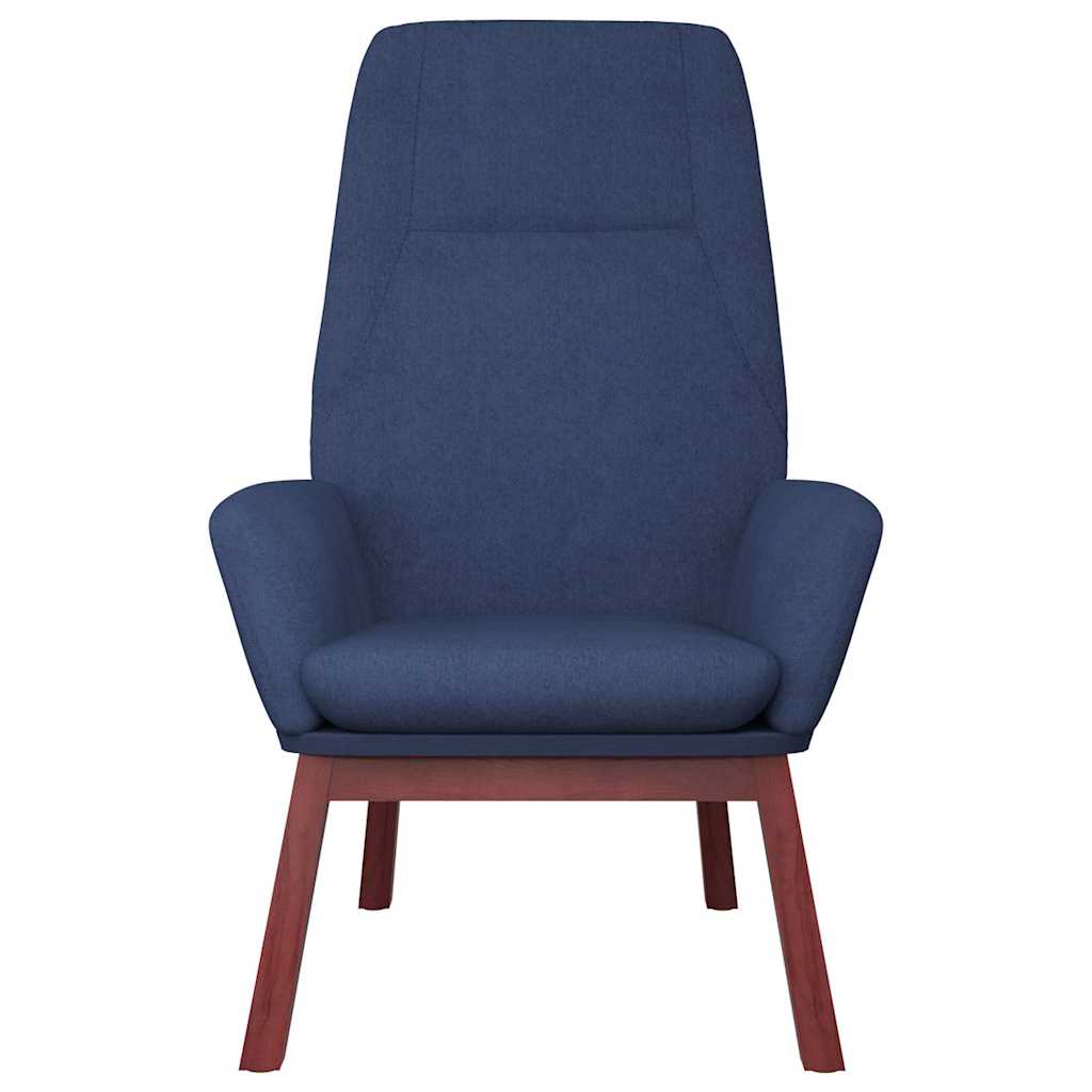 Relaxstoel met voetenbank stof blauw