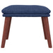 Relaxstoel met voetenbank stof blauw