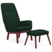 Relaxstoel met voetenbank stof donkergroen