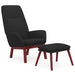 Relaxstoel met voetenbank stof zwart
