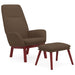Relaxstoel met voetenbank stof taupe