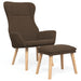 Relaxstoel met voetenbank stof bruin