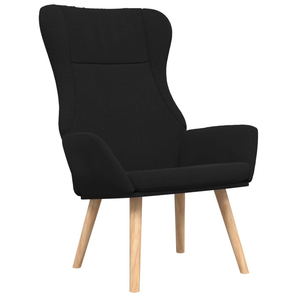 Relaxstoel met voetenbank stof zwart