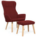 Relaxstoel met voetenbank stof wijnrood