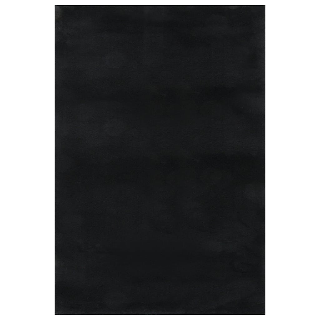 Vloerkleed wasbaar korte pool anti-slip 160x230 cm zwart