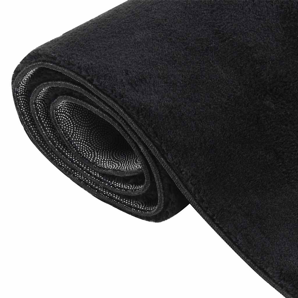 Vloerkleed wasbaar korte pool anti-slip 160x230 cm zwart
