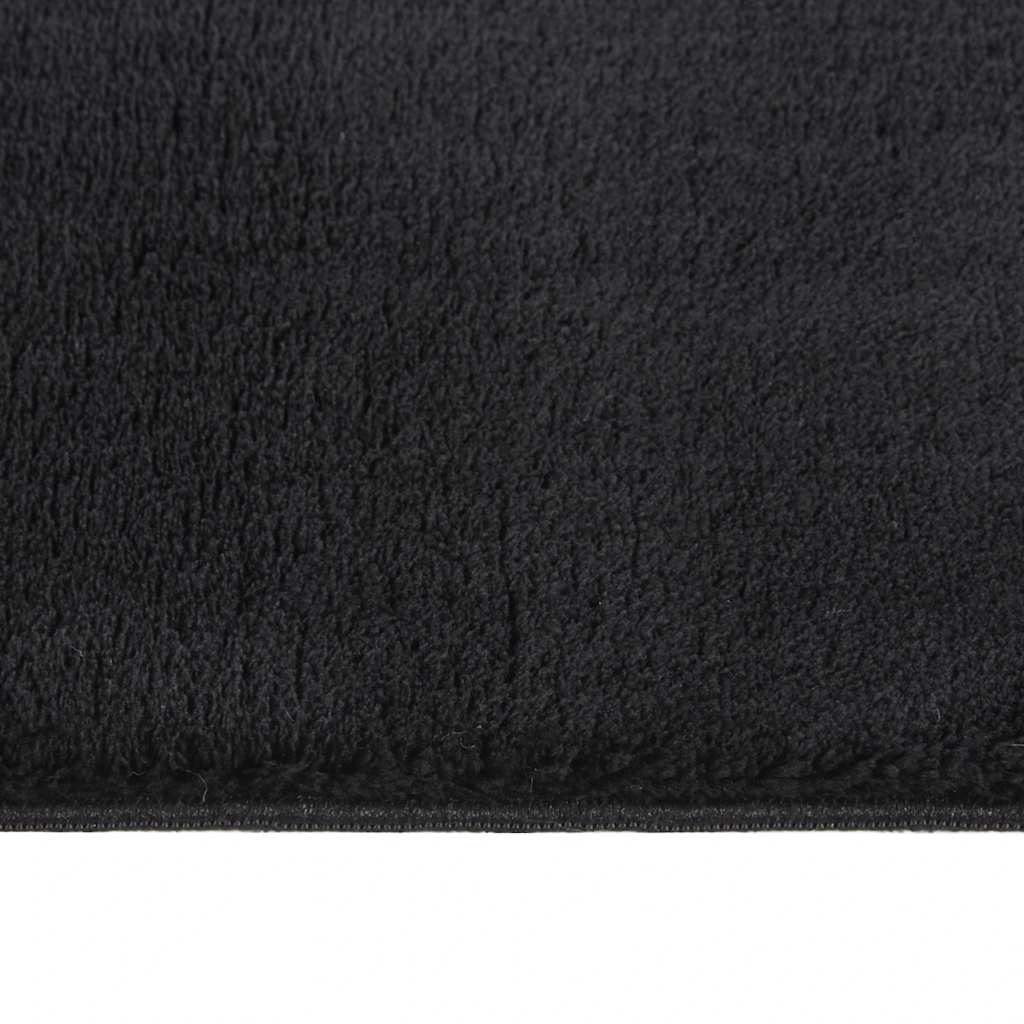 Vloerkleed wasbaar korte pool anti-slip 160x230 cm zwart