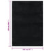 Vloerkleed wasbaar korte pool anti-slip 160x230 cm zwart