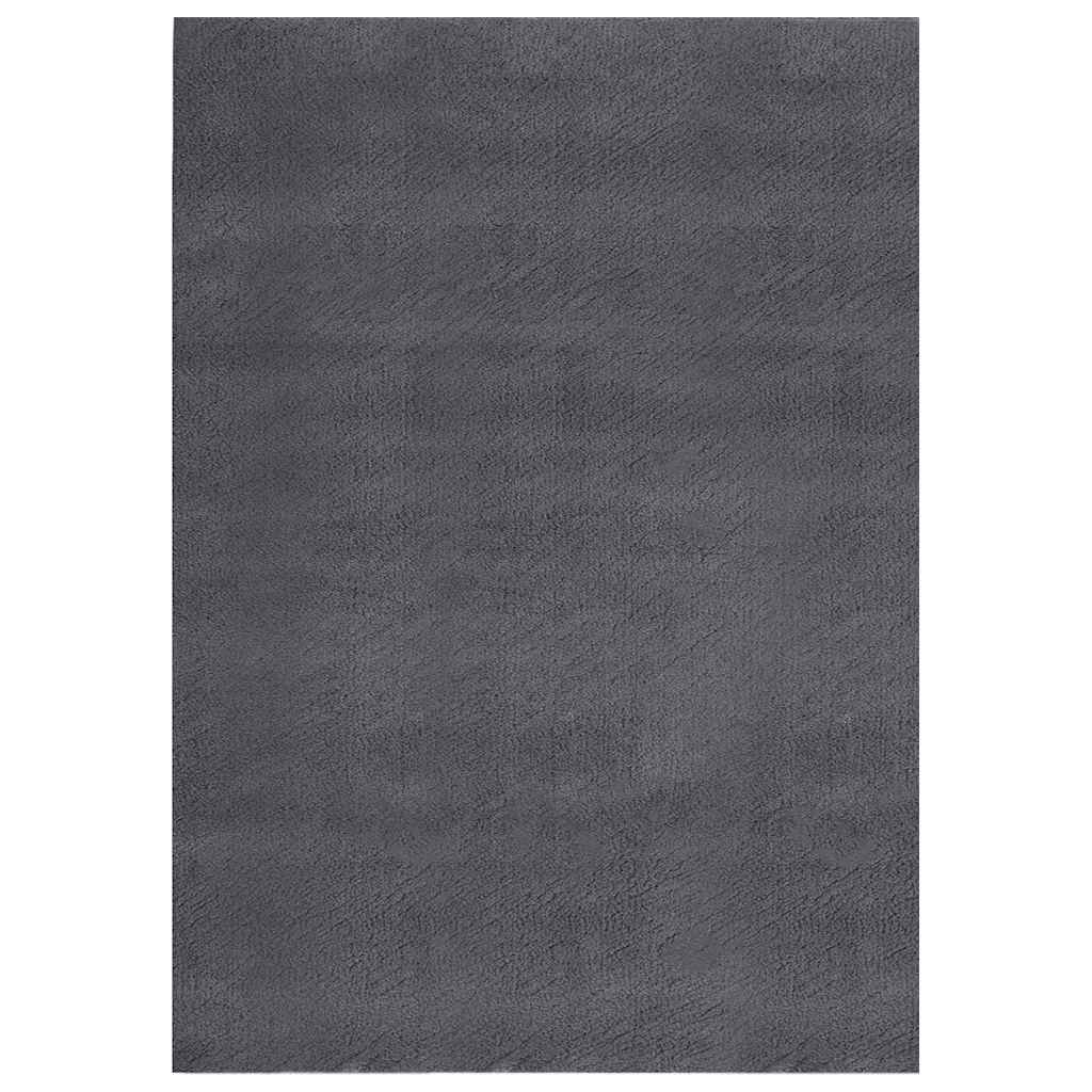 Vloerkleed wasbaar korte pool anti-slip 160x230 cm antraciet