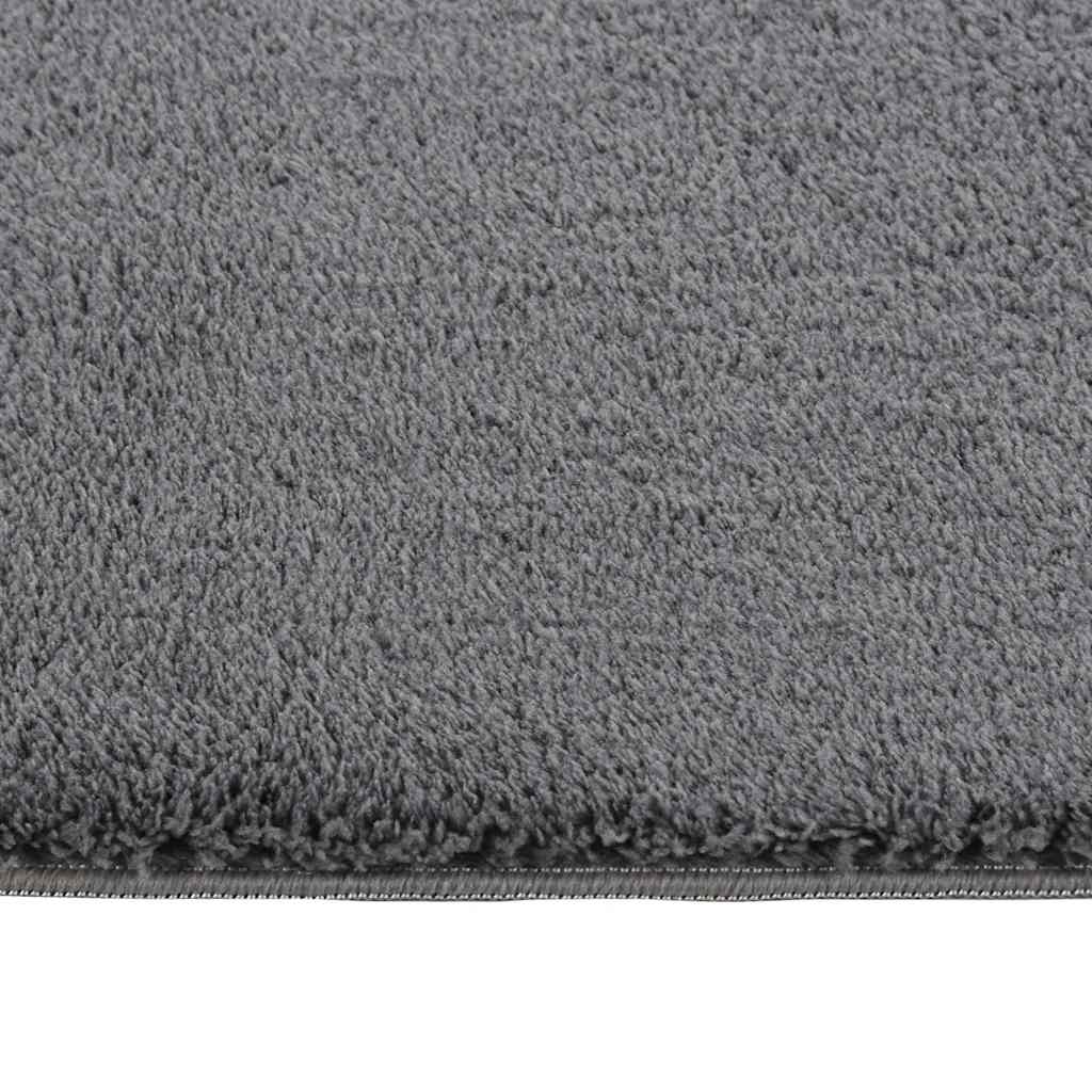 Vloerkleed wasbaar korte pool anti-slip 160x230 cm antraciet