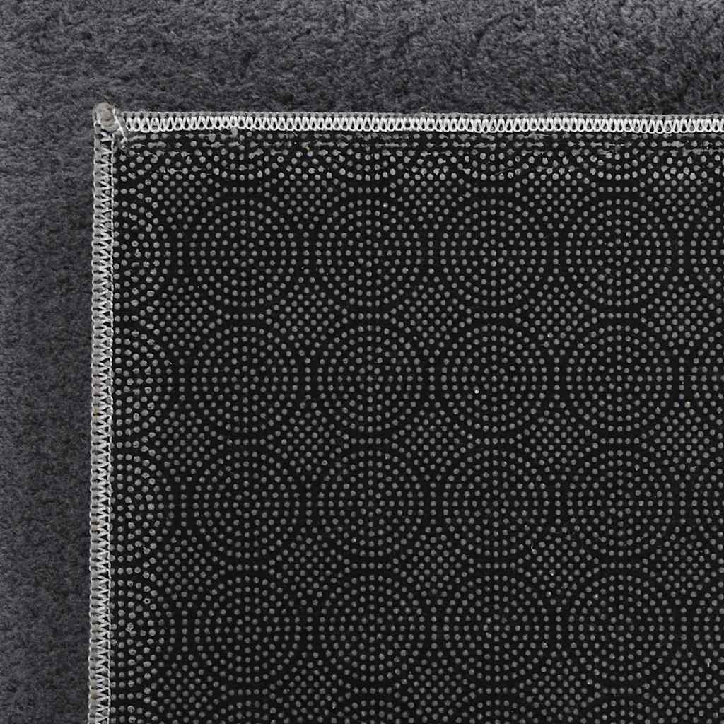 Vloerkleed wasbaar korte pool anti-slip 160x230 cm antraciet