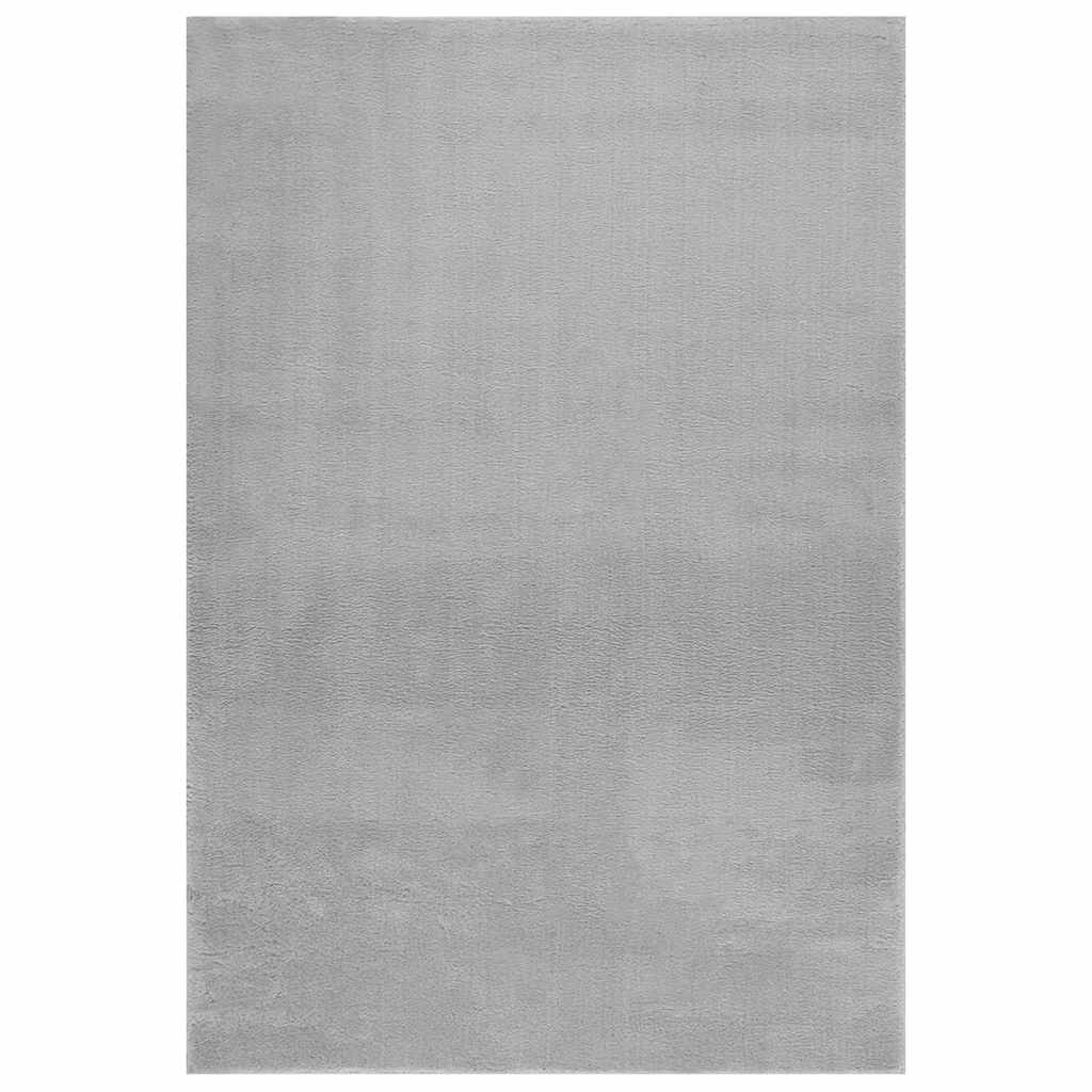 Vloerkleed wasbaar korte pool anti-slip 160x230 cm grijs