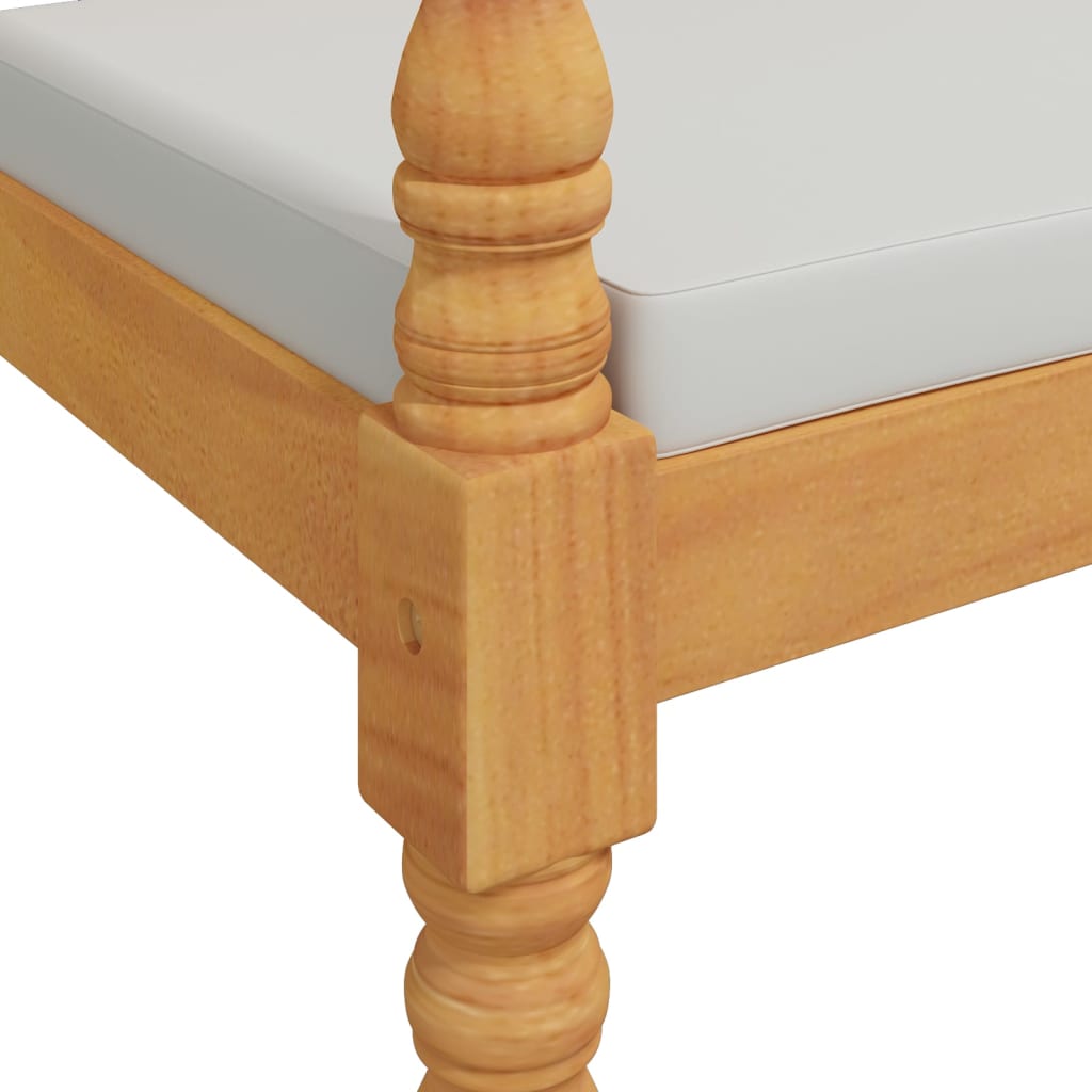 Bankje Batavia Met Kussen 150 Cm Massief Teakhout Wit