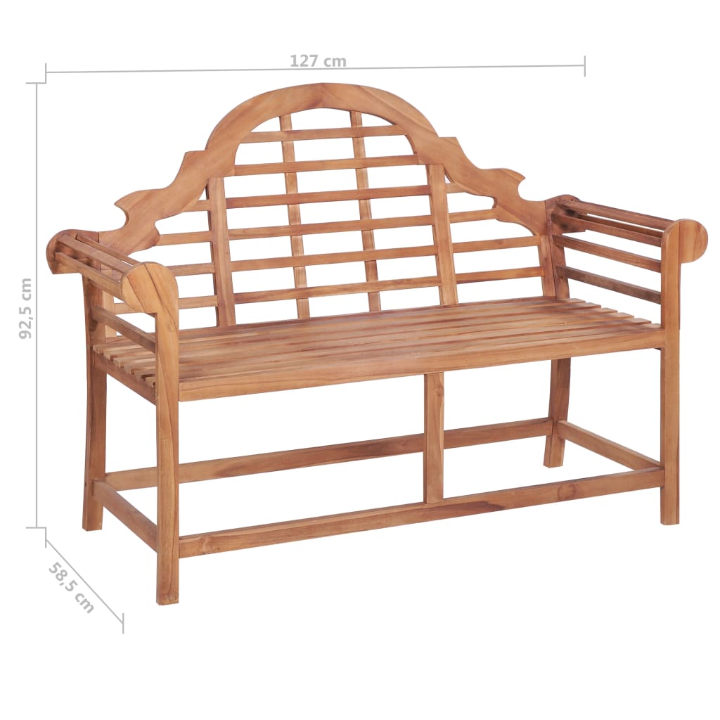 Tuinbank 127x58,5x92,5 cm massief teakhout