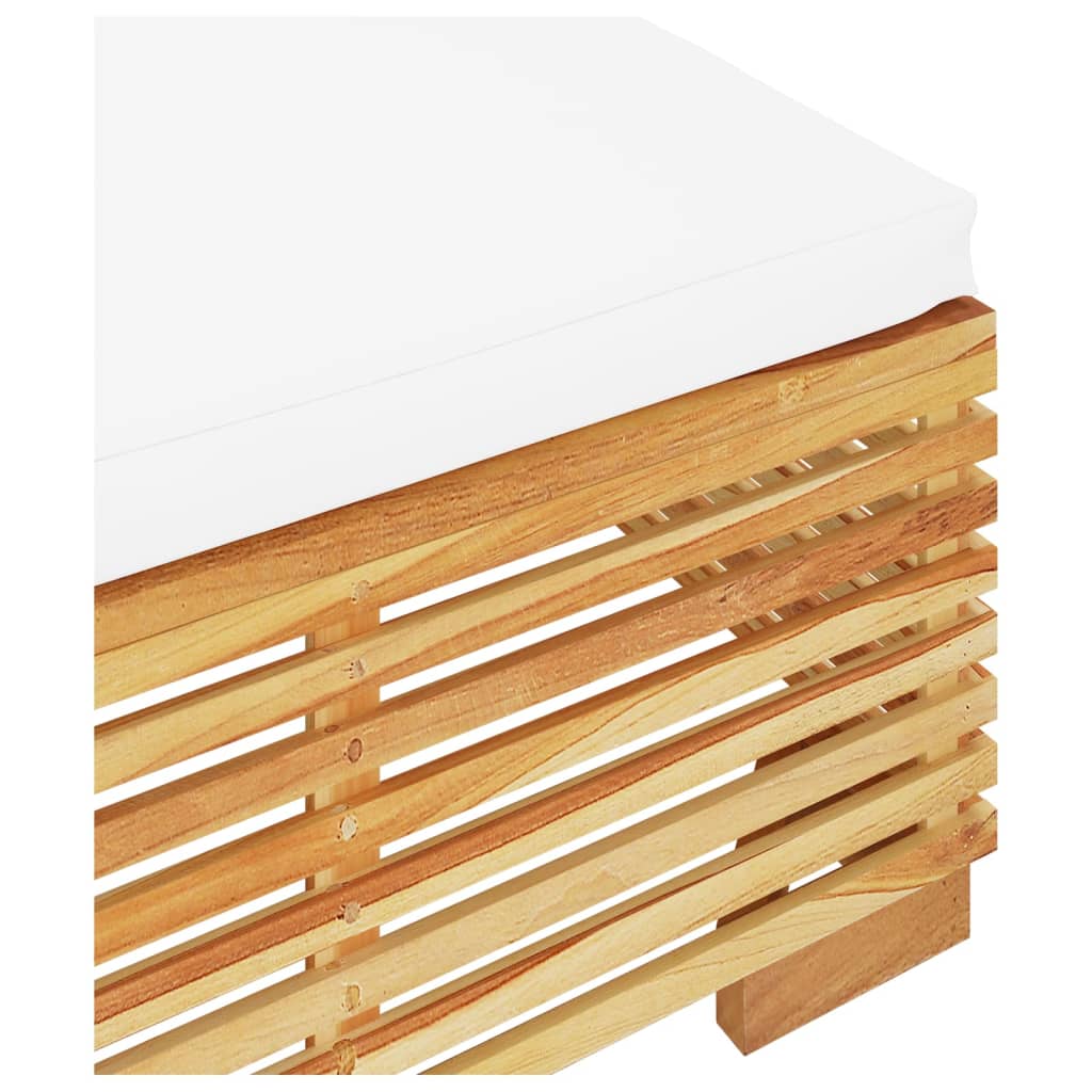 2-Delige Loungeset Massief Teakhout 1 crème voetensteun + Tafel