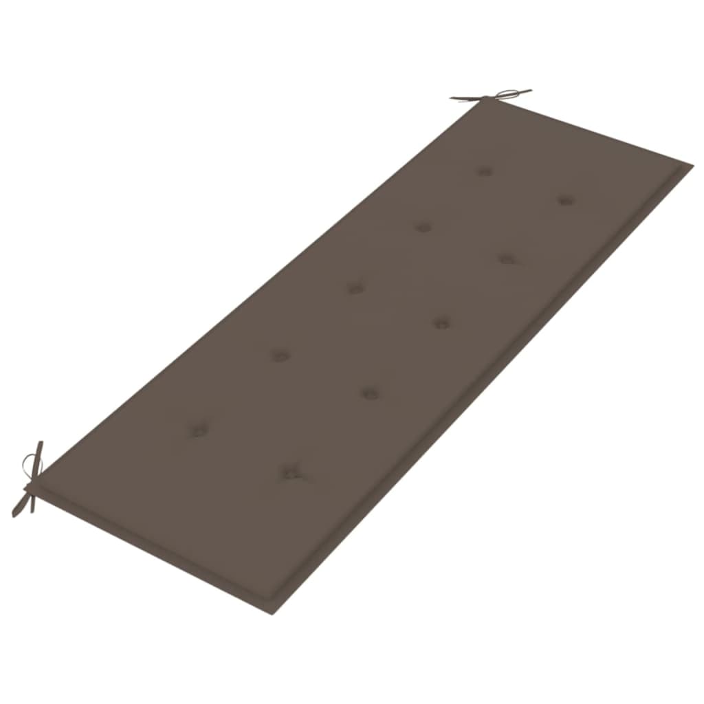 Bankje Batavia Met Taupe Kussen 150 Cm Massief Teakhout