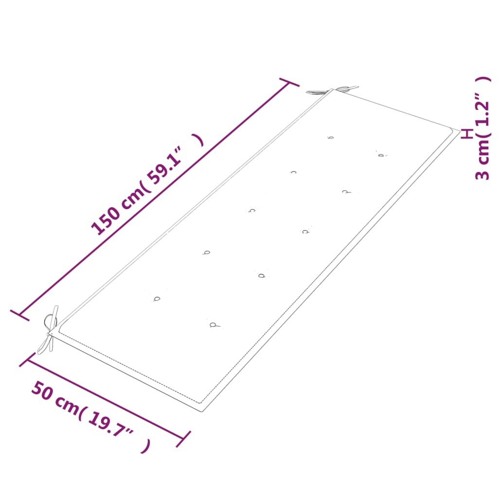 Bankje Batavia Met Taupe Kussen 150 Cm Massief Teakhout