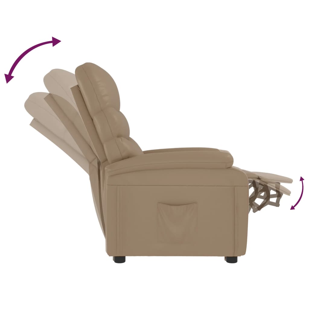 Fauteuil verstelbaar kunstleer cappuccinokleurig