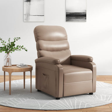 Fauteuil verstelbaar kunstleer cappuccinokleurig