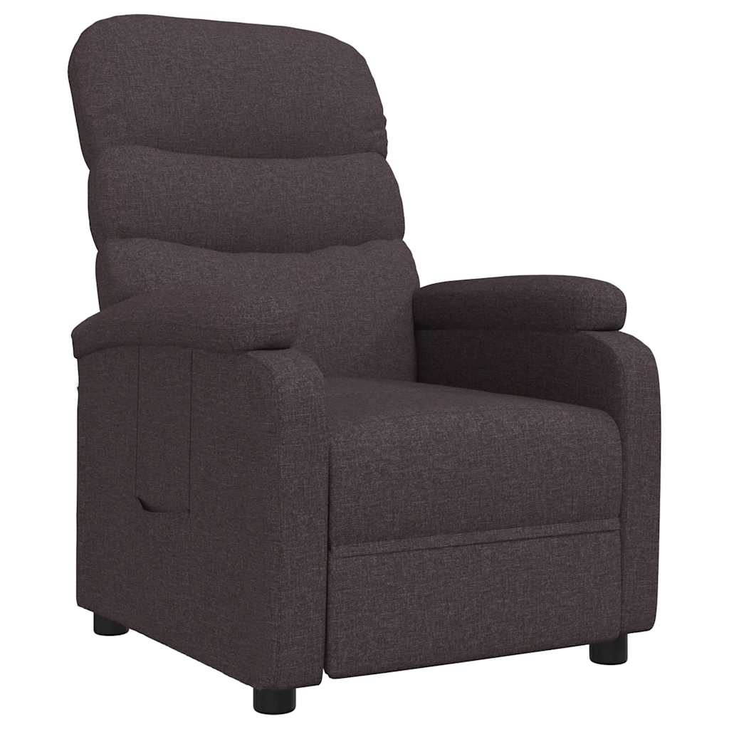 Fauteuil verstelbaar stof donkerbruin
