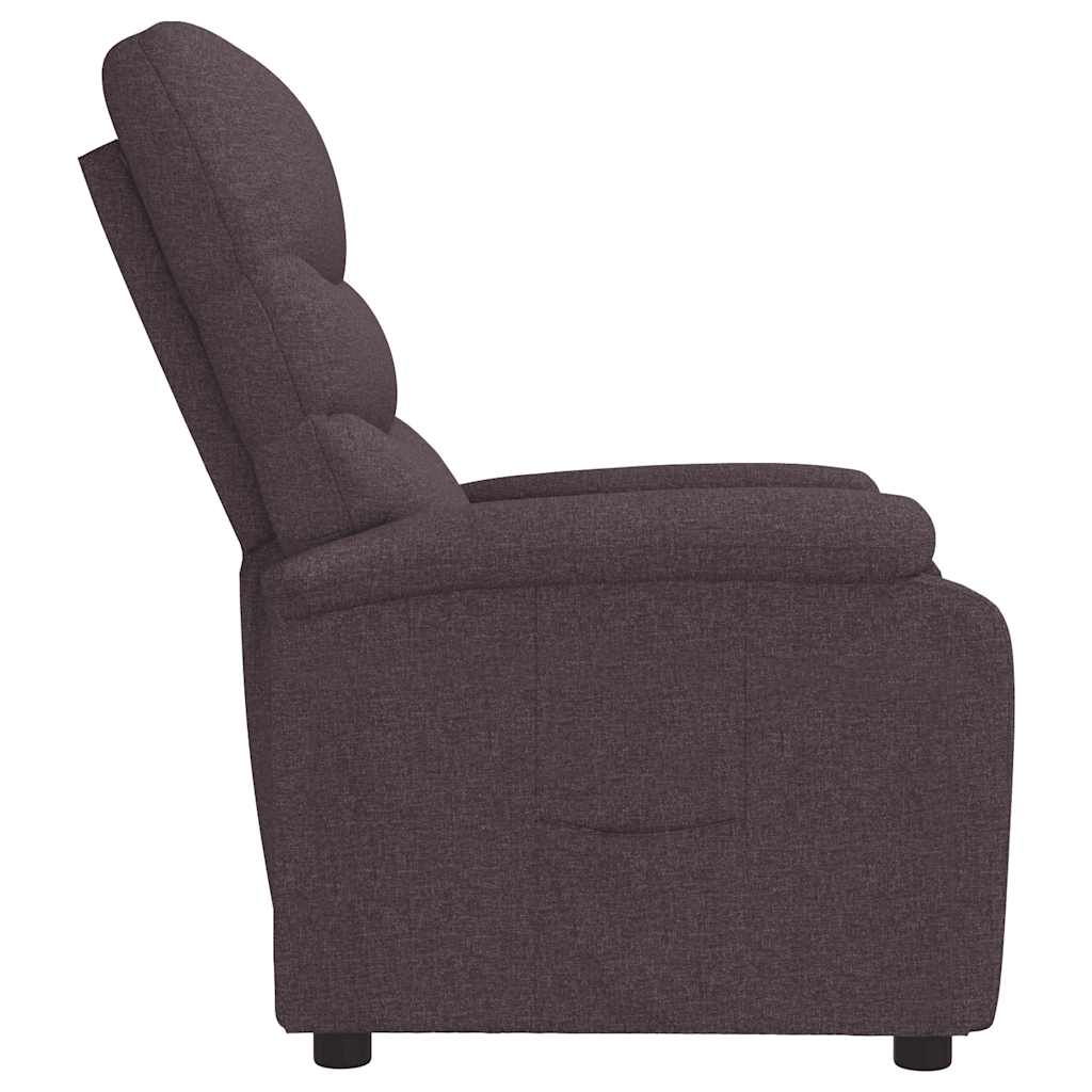 Fauteuil verstelbaar stof donkerbruin