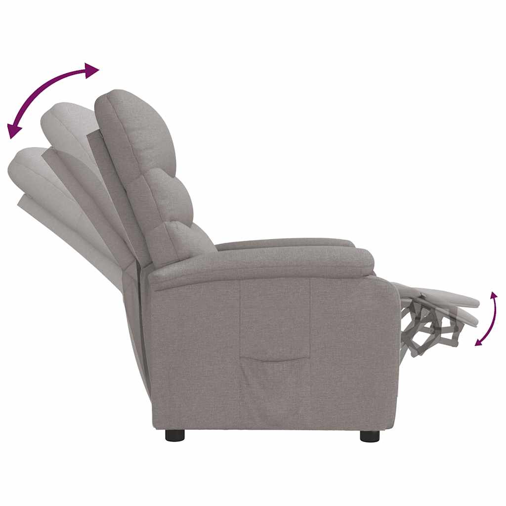 Fauteuil verstelbaar stof taupe