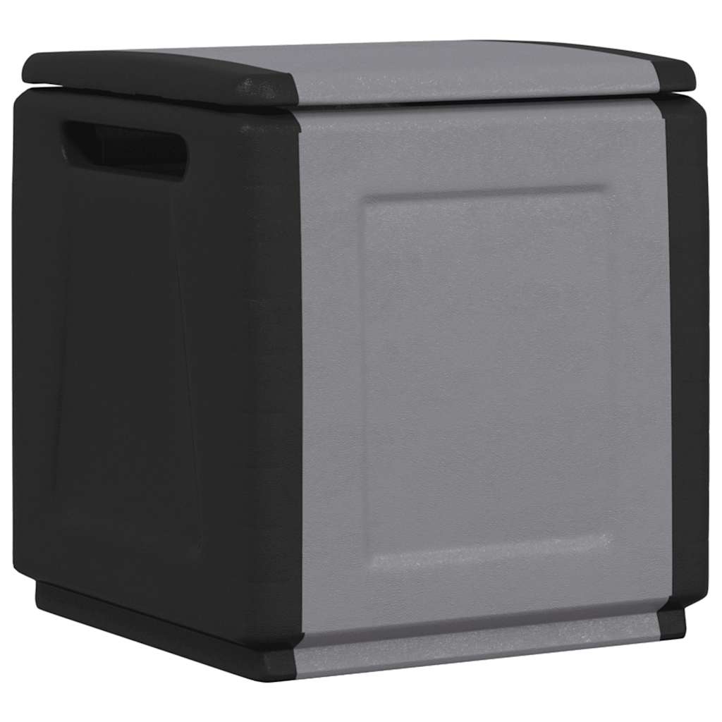 Tuinbox 130 L 54x53x57 cm donkergrijs en zwart