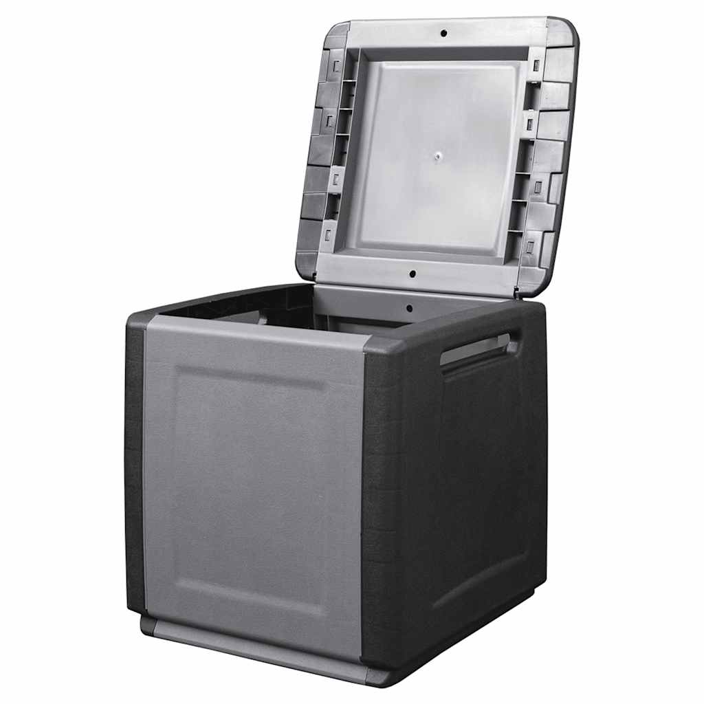 Tuinbox 130 L 54x53x57 cm donkergrijs en zwart
