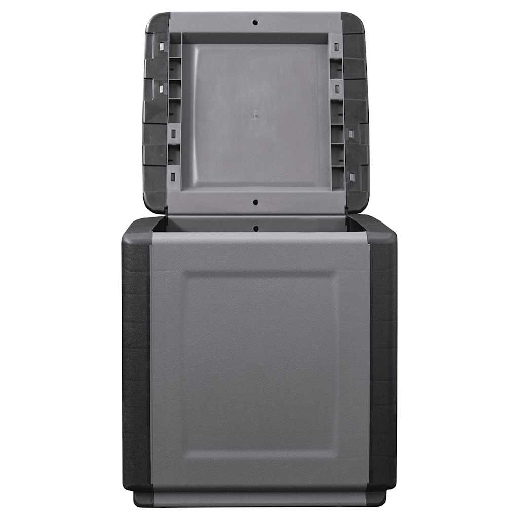 Tuinbox 130 L 54x53x57 cm donkergrijs en zwart