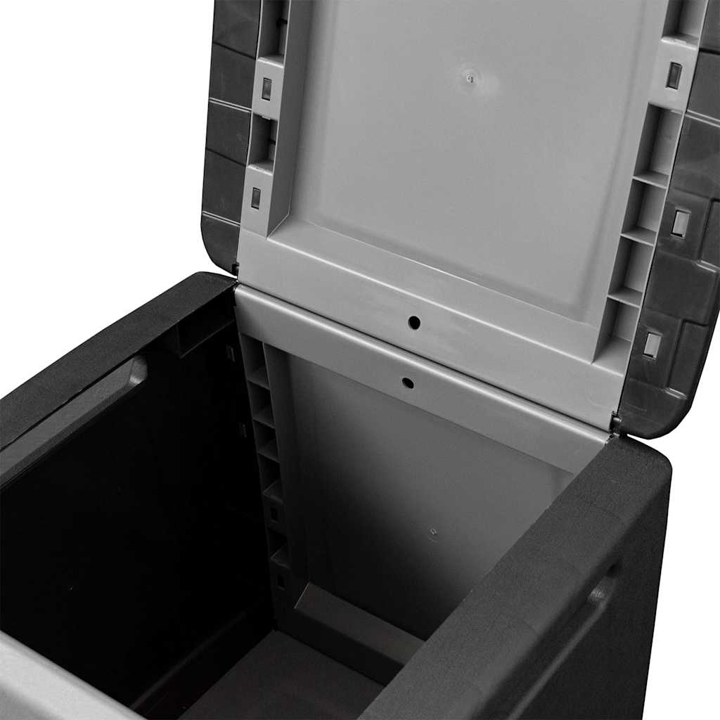 Tuinbox 130 L 54x53x57 cm donkergrijs en zwart