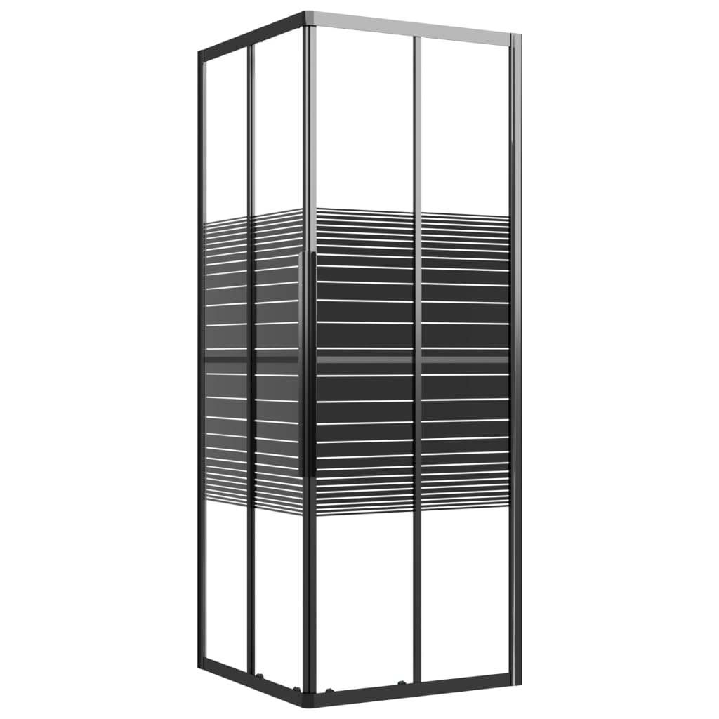 Douchecabine strepen 80x80x180 cm ESG zwart