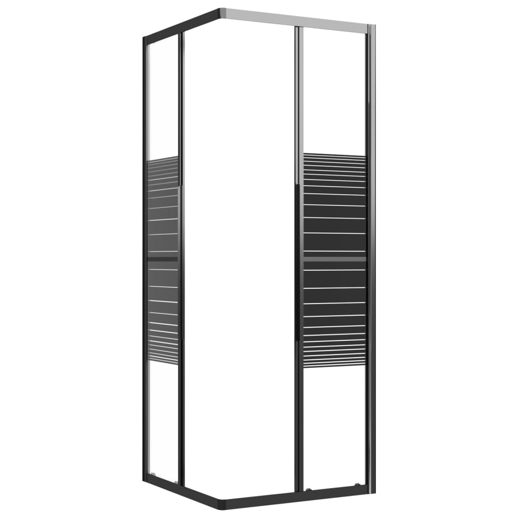 Douchecabine strepen 80x80x180 cm ESG zwart
