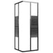 Douchecabine strepen 80x80x180 cm ESG zwart