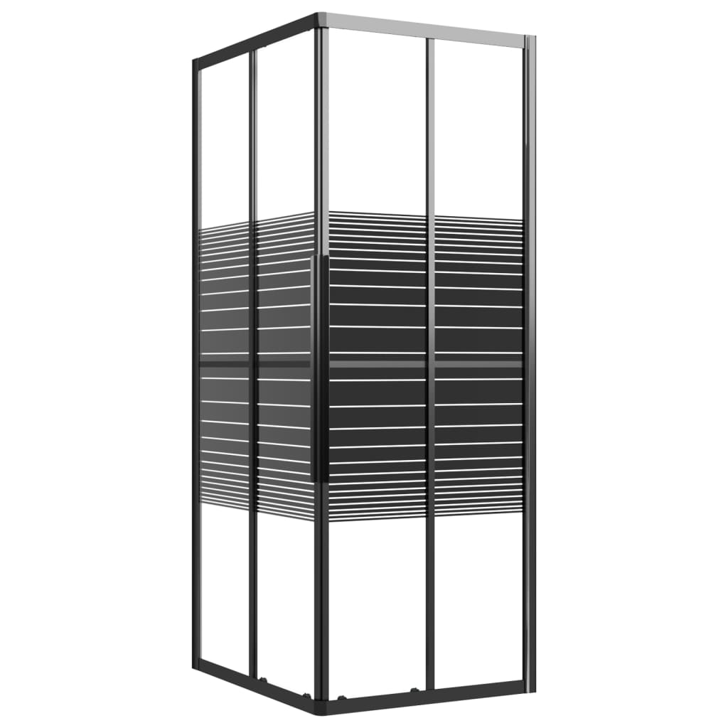 Douchecabine strepen 90x70x180 cm ESG zwart