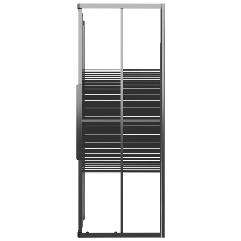 Douchecabine strepen 90x70x180 cm ESG zwart