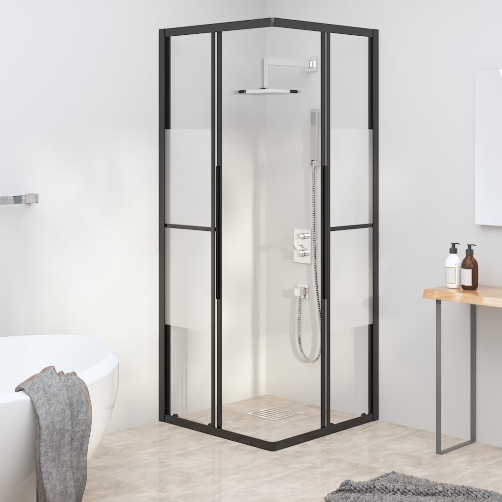 Douchecabine 80x80x180 cm halfmat ESG zwart