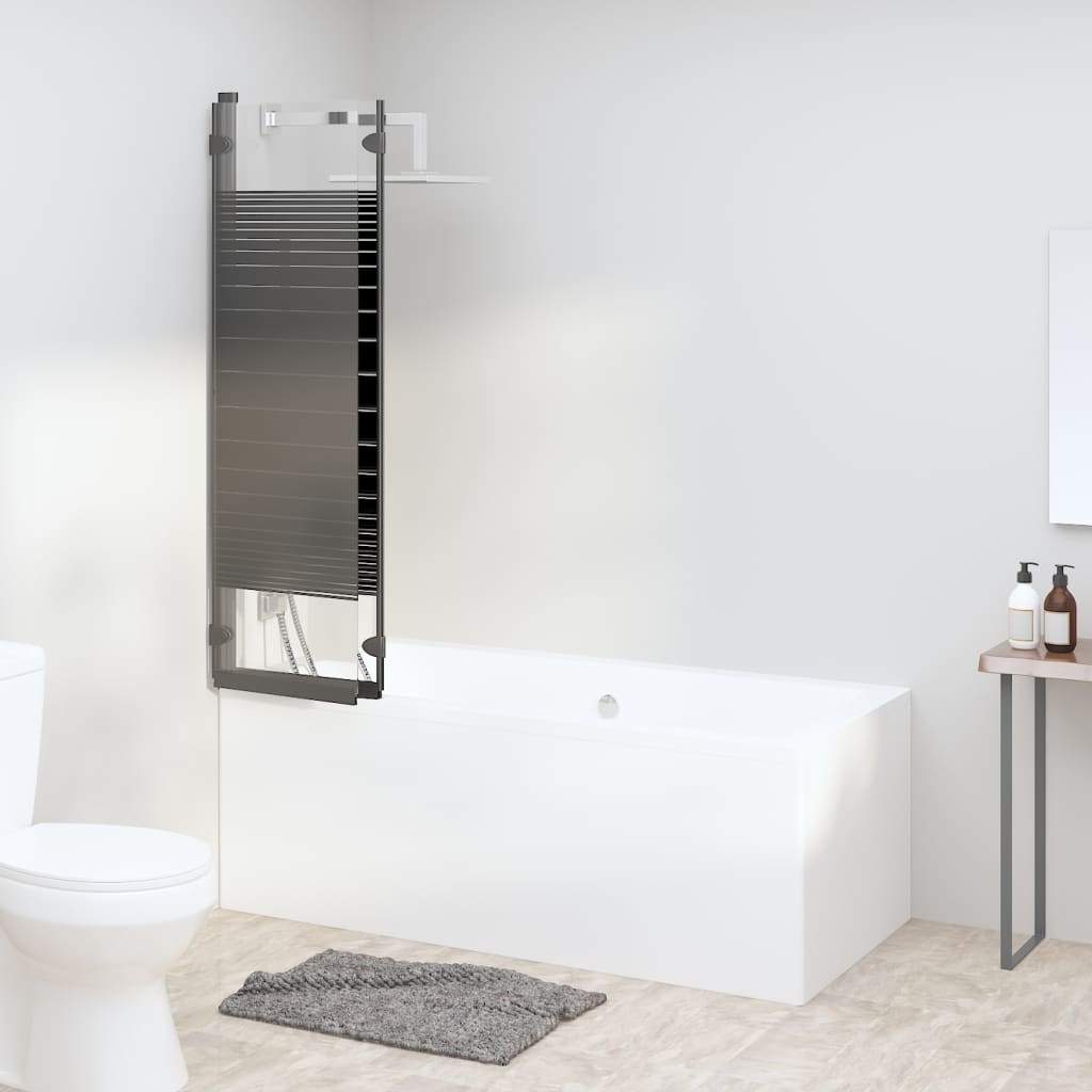Douchewand inklapbaar 3 panelen 130x130 cm ESG zwart